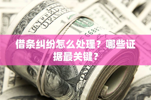 济南借条纠纷怎么处理？哪些证据最关键？