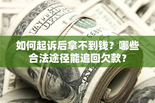 济南如何起诉后拿不到钱？哪些合法途径能追回欠款？