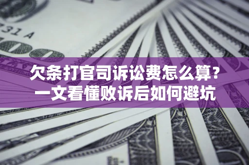 济南欠条打官司诉讼费怎么算？一文看懂败诉后如何避坑