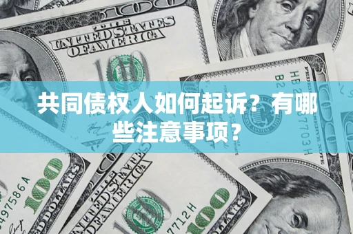 济南共同债权人如何起诉？有哪些注意事项？